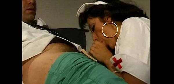  Lucky doctor bangs hot MILF nurse Katrina Spanks on a hospital bed